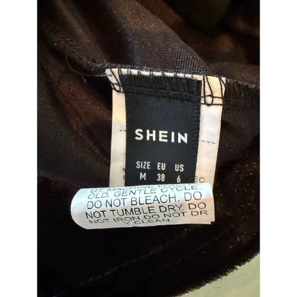Shein Micro Mini Skirt Skort Black Velour With Shorts Sz M Party Club Going Out - Picture 3 of 4